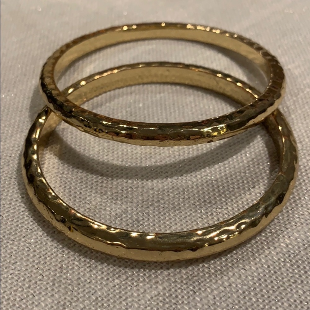 Hammered bangle bracelets